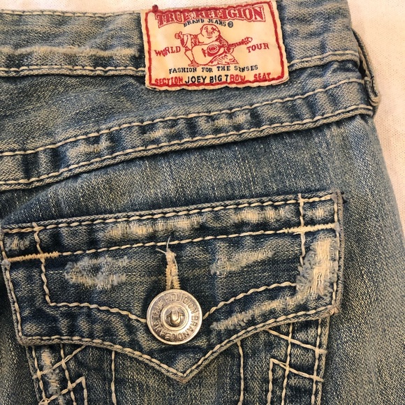 TRUE RELIGION rare patchwork denim skirt - 00s vintage - Picture 6 of 7